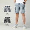 2023夏季新款男士牛仔休闲短裤水洗做旧中腰直筒工装裤街头潮流男装 商品缩略图0