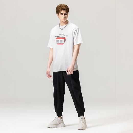 PINLI品立春季新款男士印花体恤短袖休闲T恤上衣BG231111048 商品图5