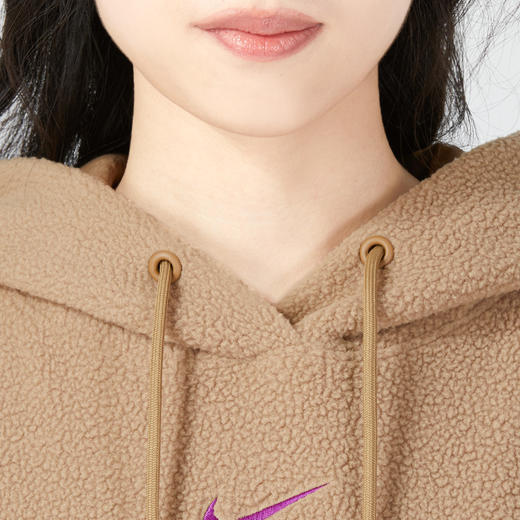 Nike/耐克卫衣宽松女春季运动针织摇粒仿羊羔绒套头帽衫DQ6841-258 商品图2