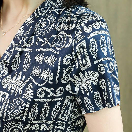 贵夫人宽松气质，桑蚕丝真丝连衣裙HR-AISHANG223 商品图3