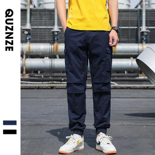 2023秋冬新款男装针织长裤中腰纯色休闲裤宽松大码直筒工装裤 商品图0