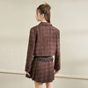 西遇英伦风格子西装女2023年秋季新款翻领宽肩韩版时尚咖色外套11831944 商品缩略图3