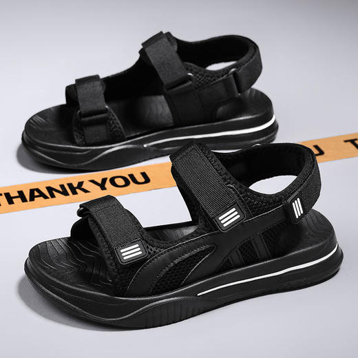 TZF-WZT凉鞋男夏季防水防滑厚底休闲透气百搭2023新款外穿开车大码沙滩鞋 商品图5