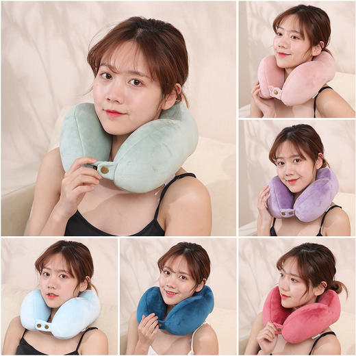 【给颈部一个放松的状态！黑科技 驼峰u型枕 护颈枕】四驼峰立体设计，360°舒适贴合颈部，有助于保持睡姿平衡，三点支撑托扶设计，久睡不偏头，双曲线轻托脸颊，素色颈枕办公室午睡枕头旅行便携护颈枕 商品图1