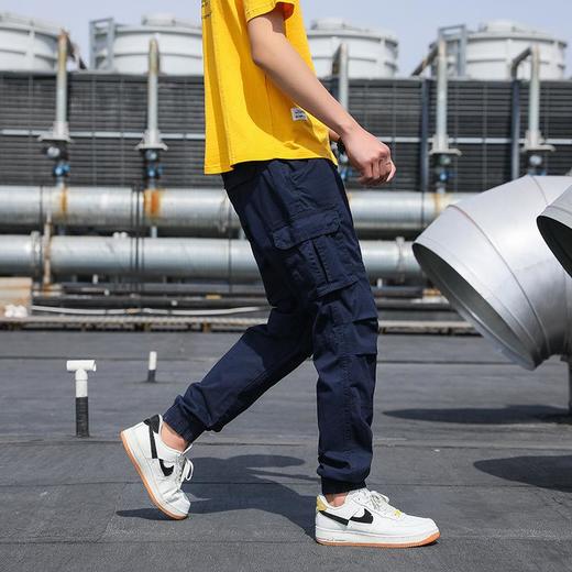 2023秋冬新款男装针织长裤中腰纯色休闲裤宽松大码直筒工装裤 商品图1