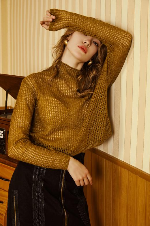 SAFICOO【致敬无畏】系列 时尚率性 上身悬垂包容 遮肉显瘦毛织衫 商品图0