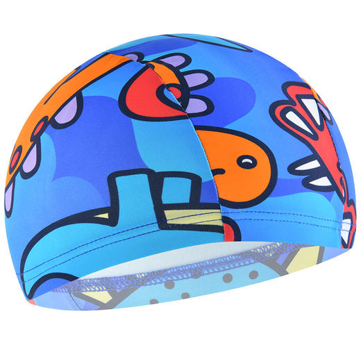 sisia2023新款儿童泳帽男童防水可爱恐龙系列布泳帽不勒头游泳帽 商品图4