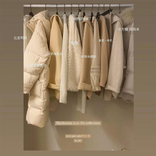 金蘑菇菇  小奶黄羽绒服 / 长款羽绒冬天随手一裹的快乐 连帽外套 商品图2