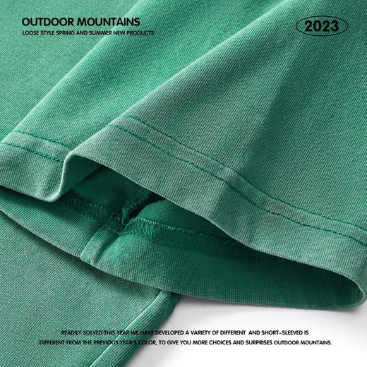 RS男装|2023夏季270克重磅字母印花洗水复古潮牌纯棉短袖t恤男 商品图3