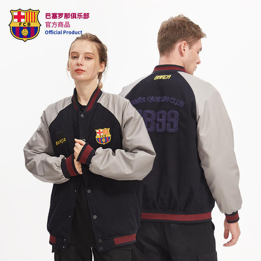 巴塞罗那官方商品丨巴萨新款加厚保暖夹克外套球员签名球迷棒球服 商品图3