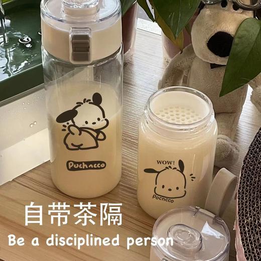 「大小两款！小众设计感」新款塑料杯子 ins风颜值便携带茶隔耐温简约水杯餐饮用具 商品图3