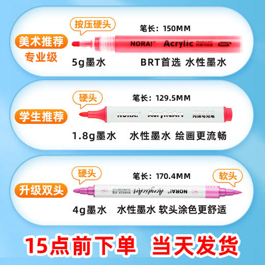 【加量100%！儿童丙烯笔】双头丙烯马克笔，儿童美术diy涂鸦笔，万物皆可画，适合各种材质，更适合初学者，不透色防水大容量，无毒水洗水彩sh 商品图1