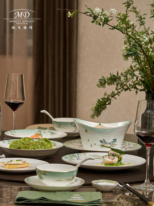 【玛戈隆特】西湖盛宴骨瓷餐具套装单人元宝汤盅家用高档隔水保温带盖 商品图1