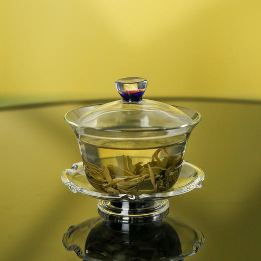 禾器花语·莲韵欣语盖碗高硼硅玻璃茶具高档分茶器泡茶碗 商品图5