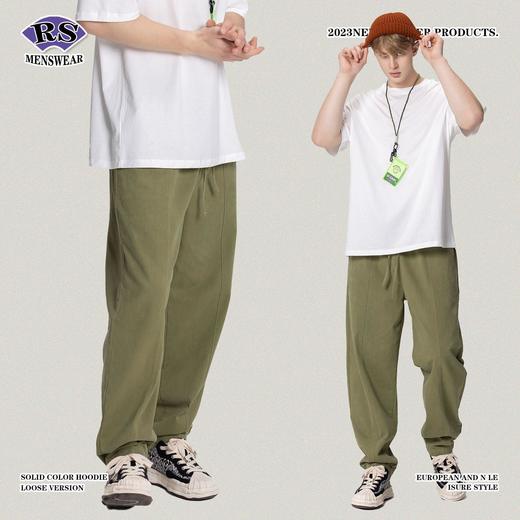 RS男装|2023春夏季梭织坠感纯色长裤日系街头潮牌男生休闲直筒裤 商品图1