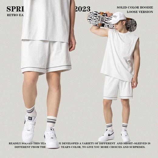 RS男装|2023夏季310g大地色无袖休闲运动背心FOG街头宽松潮牌t恤 商品图3