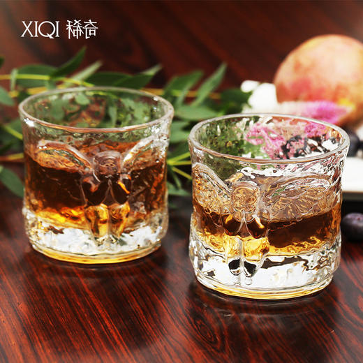 稀奇艺术女士威士忌杯玻璃杯天使浮雕冷水杯洋酒杯四只装 商品图2
