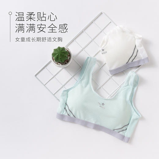 贝贝怡女童成长期无钢圈背心设计透气可拆卸一体式儿童文胸两件套223P2516
 商品图12