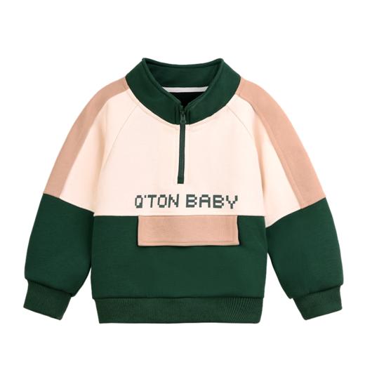 棉果果秋季新品男童运动风撞色拼接大口袋小立领套头卫衣M312180223479 商品图2