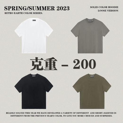 RS男装|2023春夏200g新款可加工纯色短袖欧美大地色宽松潮牌T恤男 商品图2