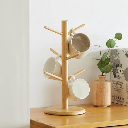 「楠竹材质！颜值派」杯架家用水杯架倒挂沥水置物架收纳整理咖啡茶杯架玻璃马克杯挂架 商品图1