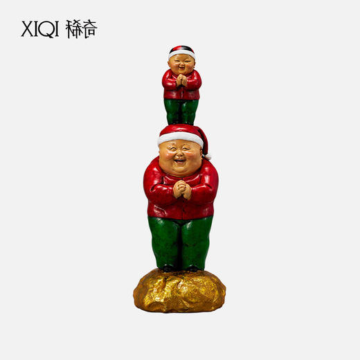 稀奇艺术雕塑瞿广慈《大财神和他的小财神》桌面人物摆件新年礼物 商品图1