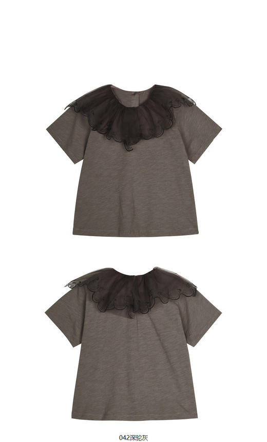 jnby  23年秋款  娃娃领直筒短袖T恤  1N7113080 商品图9