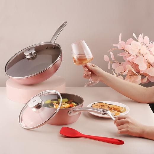 双立人ZWILLING Enjoy 中式煎炒锅厨房用锅具套装粉色ZW-EY107 商品图0
