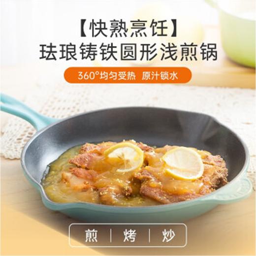【5折清货】法国猎人进口珐琅铸铁锅平底煎烤锅28cm圆形烤锅电磁炉燃气炉通用 商品图6