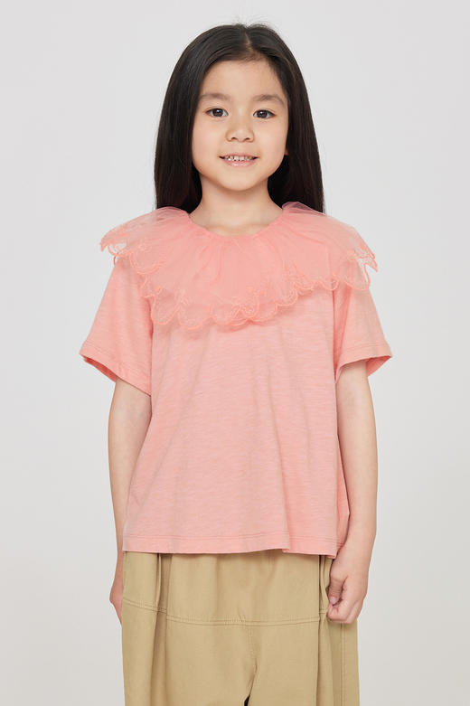 jnby  23年秋款  娃娃领直筒短袖T恤  1N7113080 商品图0