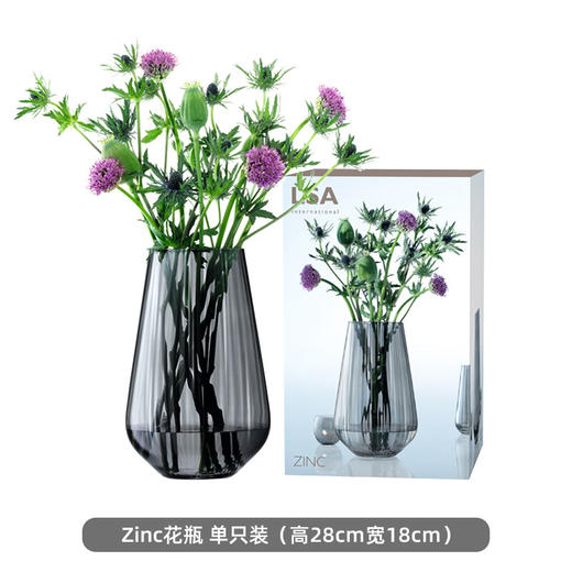 LSA英国进口轻奢花瓶无铅玻璃水培居家装饰摆件 Zinc(H28cm)花瓶彩盒装 商品图4