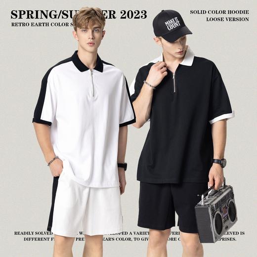 RS男装|2023夏季高端polo衫新款潮流宽松休闲百搭翻领男士短袖T恤 商品图0