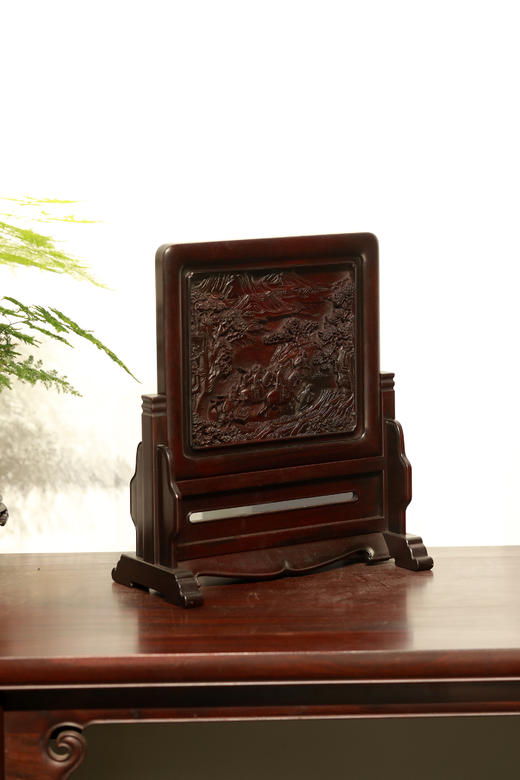 《行旅图》明式简座小插屏 商品图1