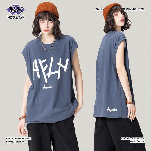RS男装|2023春夏270g新款简约字母印花背心欧美街头潮牌男士无袖t 商品图4