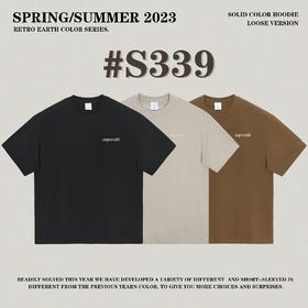 RS男装|2023春夏270g品质植绒印花短袖复古美式潮牌宽松男女T恤