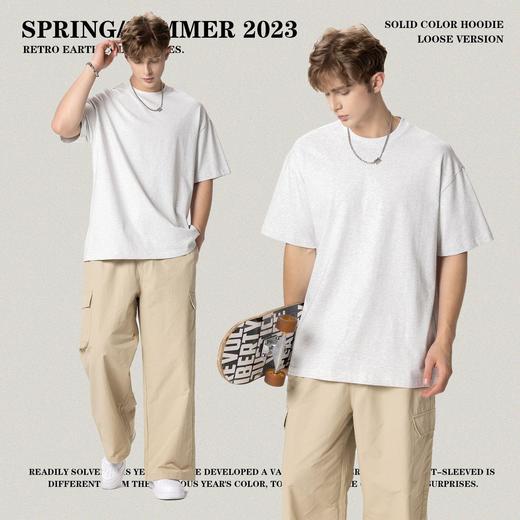 RS男装|305g重磅FOG大地色落肩短袖 2023夏季欧美宽松潮牌男式t恤 商品图3