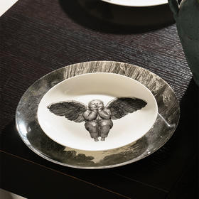 稀奇艺术《光辉天使套盘》餐厅装饰天使骨瓷圆盘两只套装