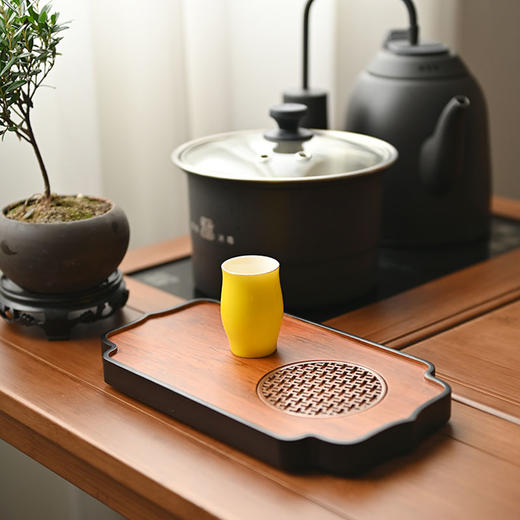 祥福-微棠托盘竹制楠竹干泡盘茶盘（24.5*13.8*2cm）【不支持补差，非质量问题不退不换】S 商品图1