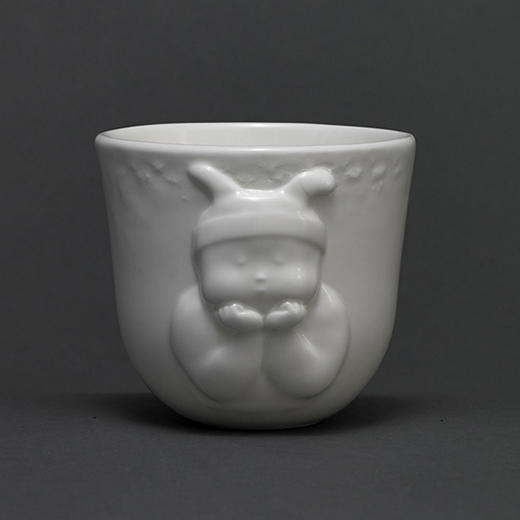 稀奇艺术新品罩杯骨瓷杯金色把手浮雕水杯创意礼物送男友礼品 商品图2