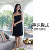 遐法式家居服女仿真丝法国缎一字领抹胸式睡裙夏季性感吊带裙女 商品缩略图3
