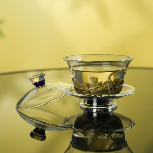 禾器花语·莲韵欣语盖碗高硼硅玻璃茶具高档分茶器泡茶碗 商品图11