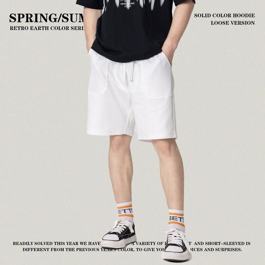 RS男装|2023夏季385g重磅反袋设计纯色短裤美式潮牌运动休闲裤男 商品图3