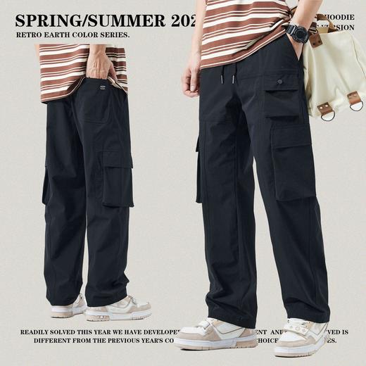 RS男装山系户外直筒休闲裤男装夏款日系立体多口袋机能风工装长裤 商品图1