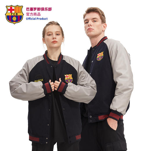 巴塞罗那官方商品丨巴萨新款加厚保暖夹克外套球员签名球迷棒球服 商品图4