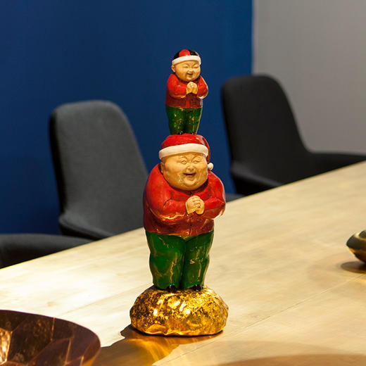 稀奇艺术雕塑瞿广慈《大财神和他的小财神》桌面人物摆件新年礼物 商品图0