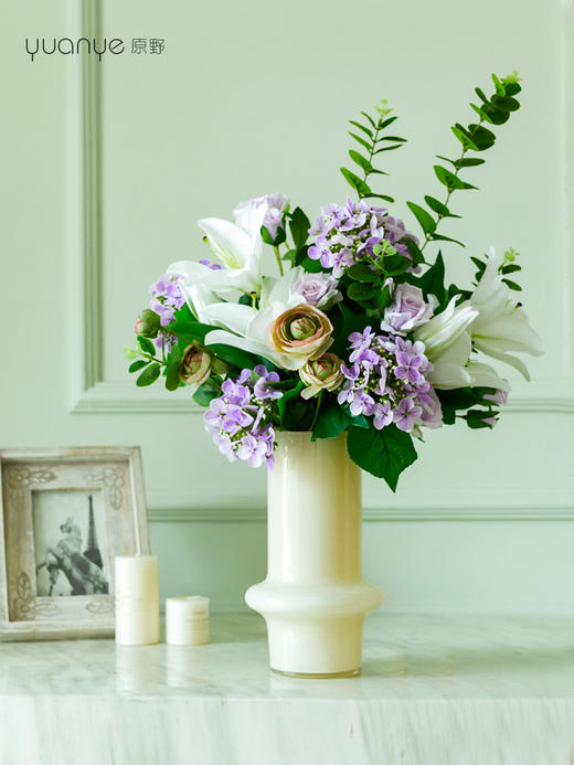 高档仿真花束花艺北欧奶油风花器摆件客厅电视柜餐桌酒店摆设假花 商品图6