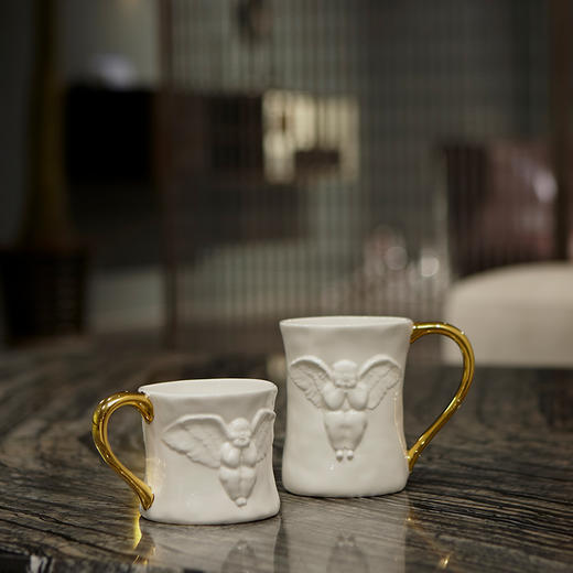 稀奇艺术情侣对杯天使浮雕艺术杯子水杯搭配精美礼物包装盒 商品图0