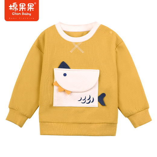 棉果果秋季新品男童卡通华夫格套头卫衣M312180223465 商品图2