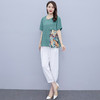 现货时尚套装，女夏装新款气质修身休闲洋气印花垂感裤两件套HR-SLF8137-1-1 商品缩略图3