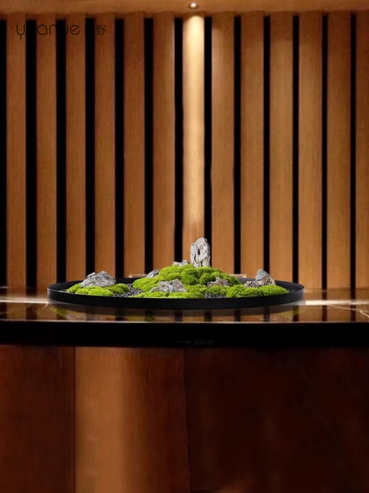酒店餐桌花摆花高端永生苔藓大圆桌装饰摆设件餐厅转盘中式微景观 商品图4